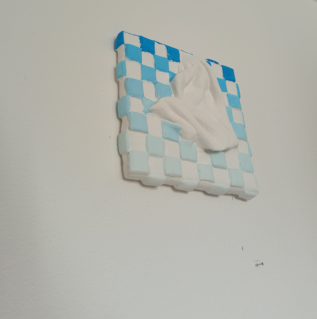 Comfort Zone Mini #07 - Strukturbild Kariert Blau