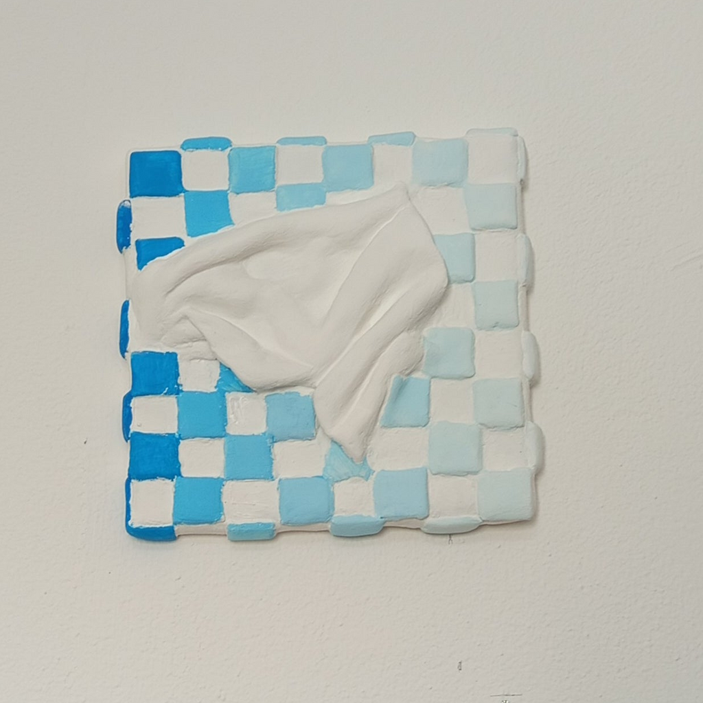 Comfort Zone Mini #07 - Strukturbild Kariert Blau